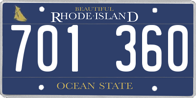 RI license plate 701360