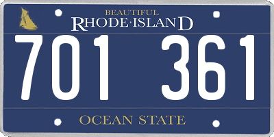 RI license plate 701361
