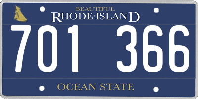 RI license plate 701366