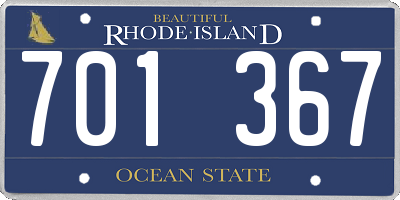 RI license plate 701367