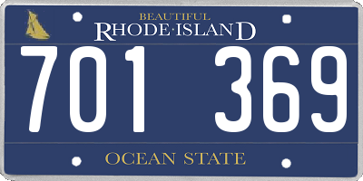 RI license plate 701369