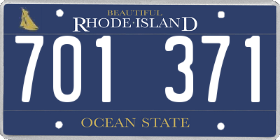 RI license plate 701371