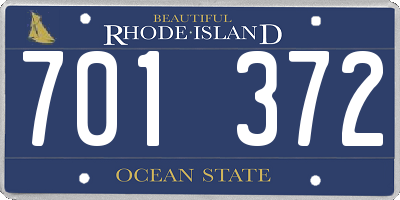 RI license plate 701372