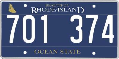 RI license plate 701374