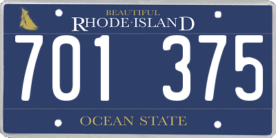 RI license plate 701375