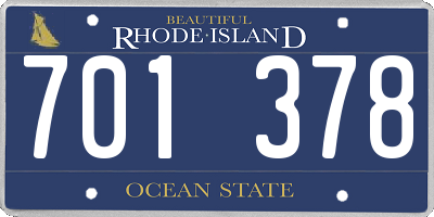 RI license plate 701378