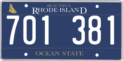 RI license plate 701381