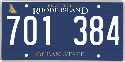 RI license plate 701384