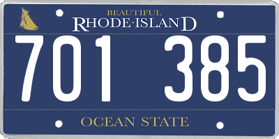 RI license plate 701385