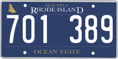 RI license plate 701389