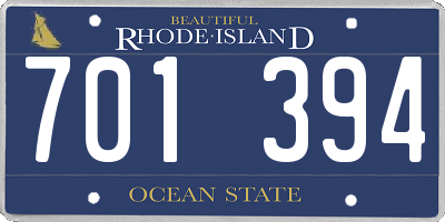 RI license plate 701394