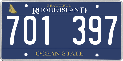 RI license plate 701397