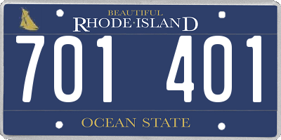 RI license plate 701401