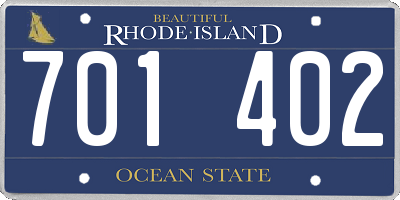 RI license plate 701402
