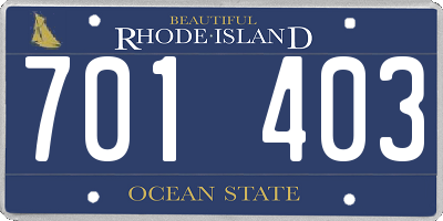 RI license plate 701403