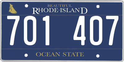 RI license plate 701407