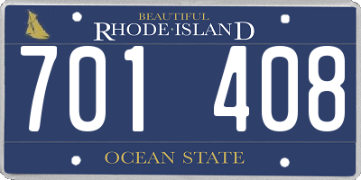 RI license plate 701408