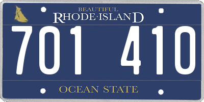 RI license plate 701410