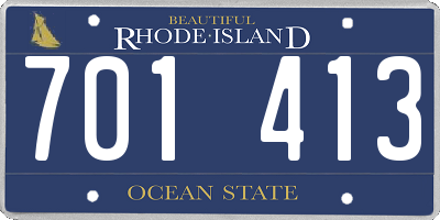 RI license plate 701413