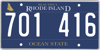 RI license plate 701416