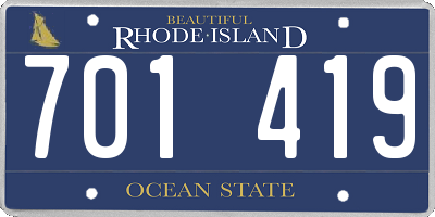 RI license plate 701419