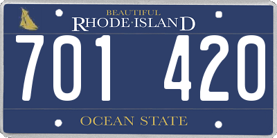 RI license plate 701420