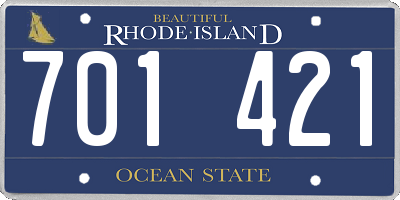 RI license plate 701421