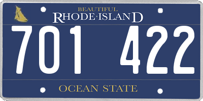 RI license plate 701422