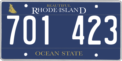 RI license plate 701423