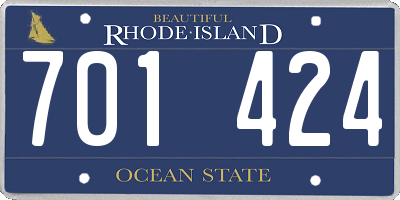 RI license plate 701424