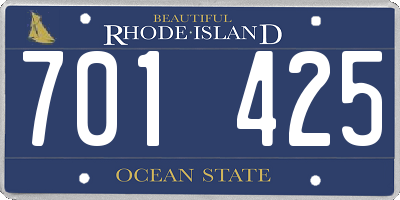 RI license plate 701425