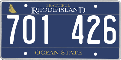 RI license plate 701426