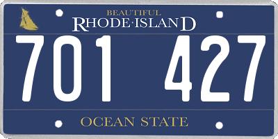 RI license plate 701427