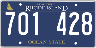 RI license plate 701428