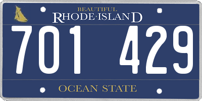 RI license plate 701429