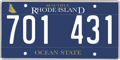 RI license plate 701431