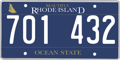 RI license plate 701432