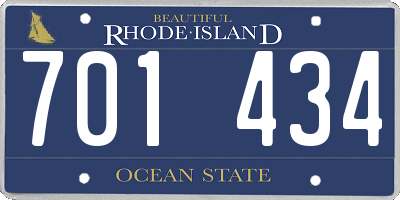 RI license plate 701434