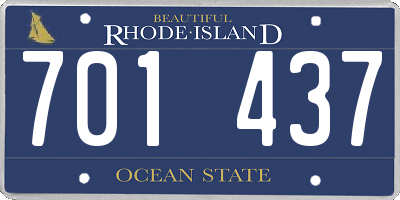RI license plate 701437