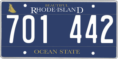 RI license plate 701442