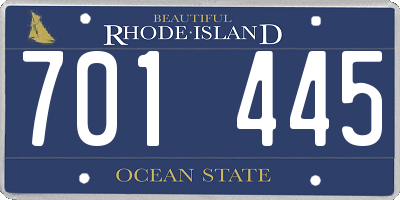RI license plate 701445