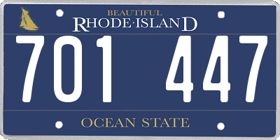 RI license plate 701447