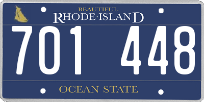 RI license plate 701448