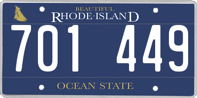RI license plate 701449