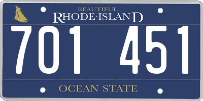 RI license plate 701451
