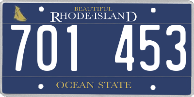 RI license plate 701453