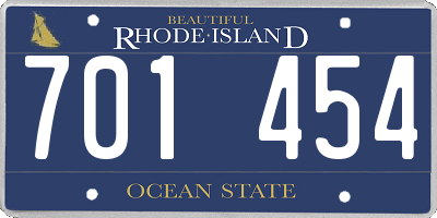 RI license plate 701454