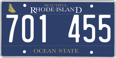 RI license plate 701455