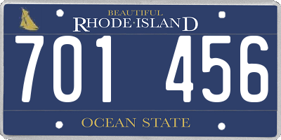 RI license plate 701456