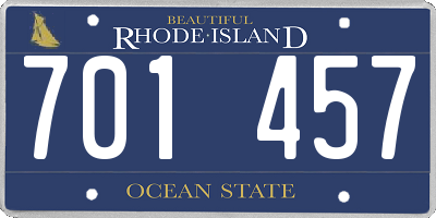 RI license plate 701457